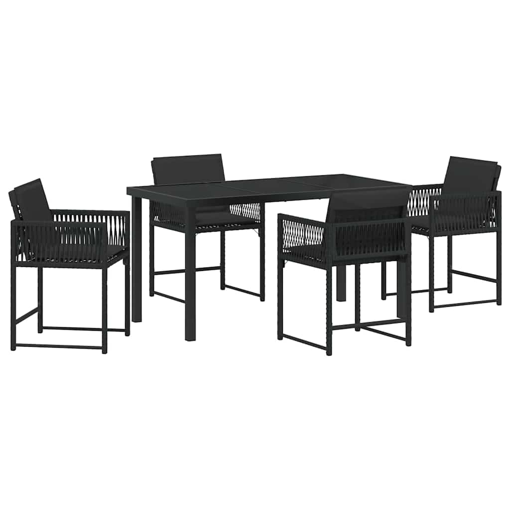 Vrtni set za objed 5 pcs Crna poliratan