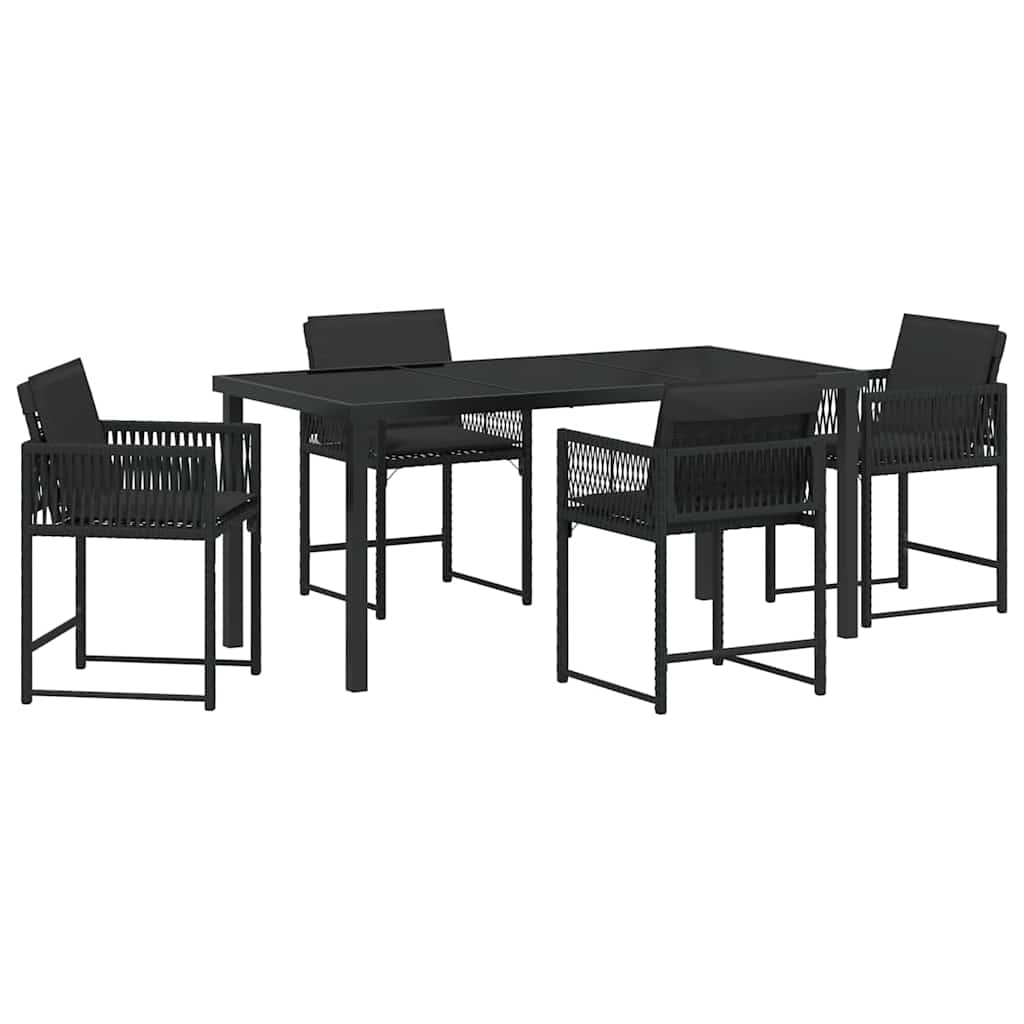 Vrtni set za objed 5 pcs Crna poliratan