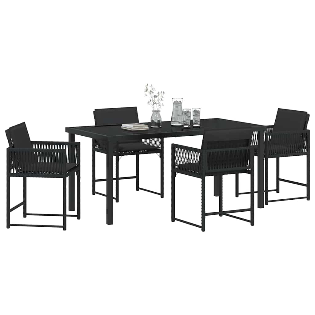 Vrtni set za objed 5 pcs Crna poliratan
