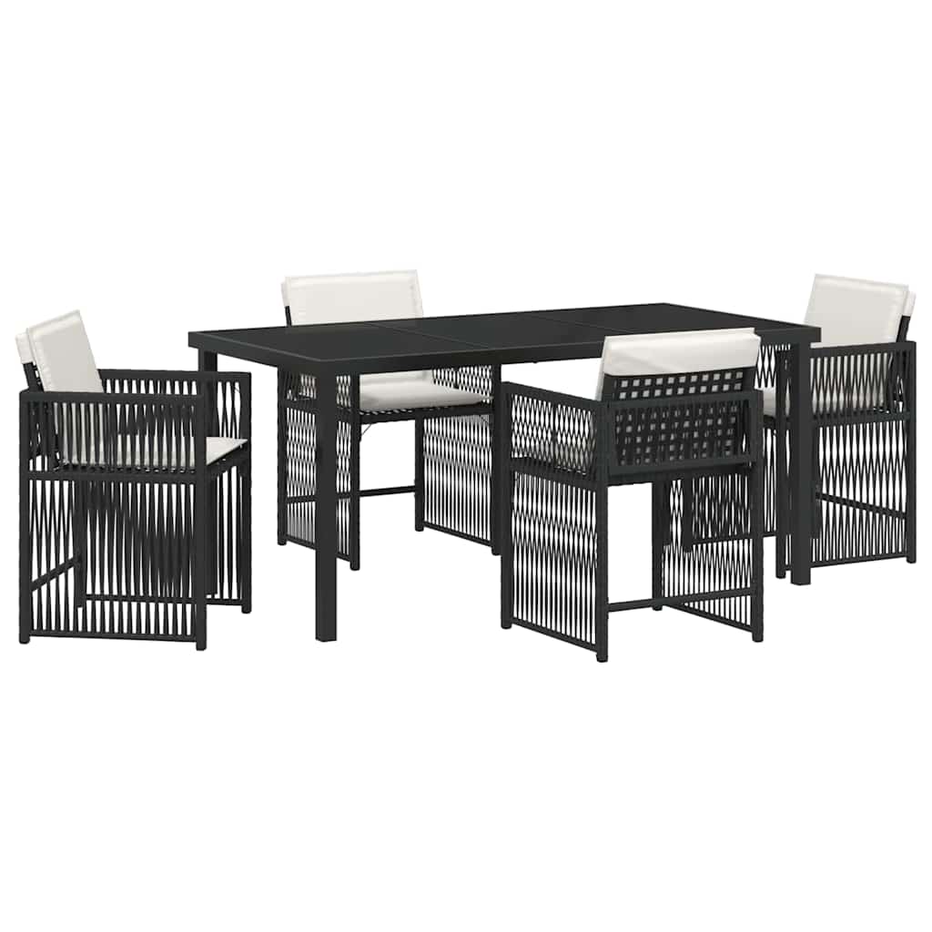 Vrtni set za objed 5 pcs Crna poliratan