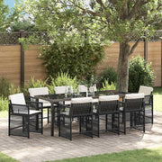 Vrtni set za objed 9 kom. Crna poliratan