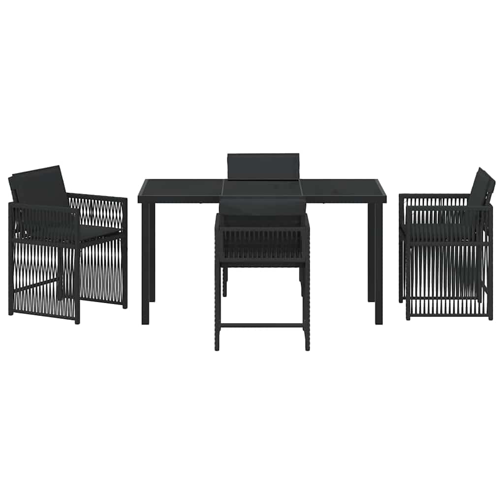 Vrtni set za objed 5 pcs Crna poliratan