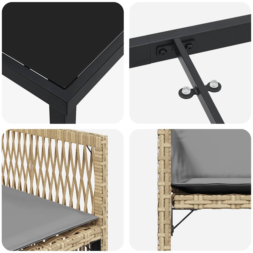 Vrtni set za objed 5 pcs Bež poliratan