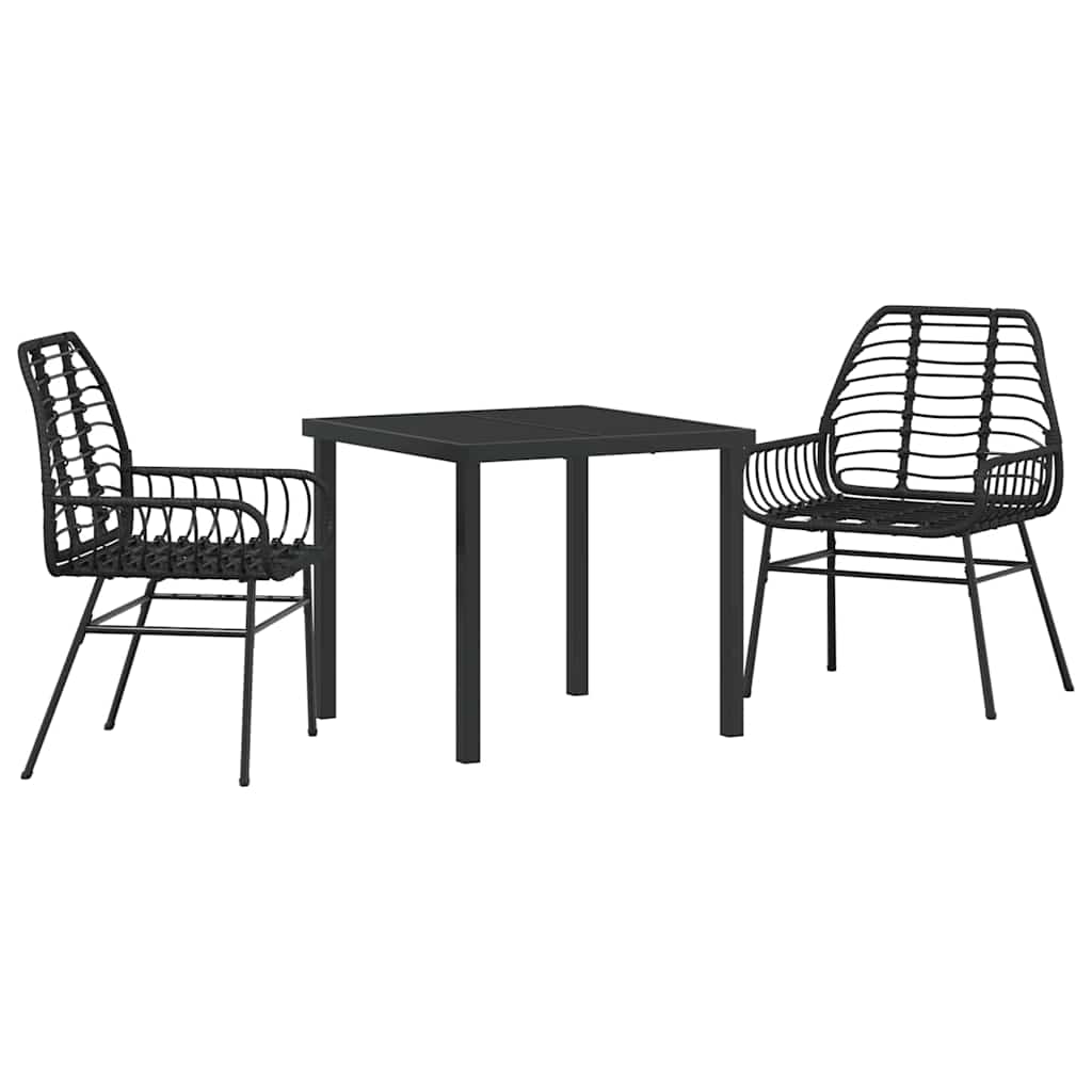 Vrtni set za objed 3 pcs Crna poliratan