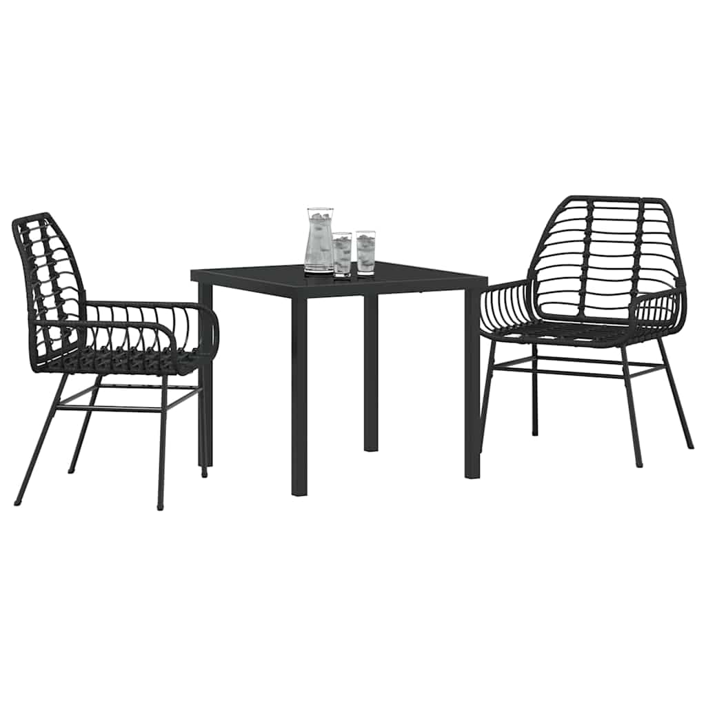 Vrtni set za objed 3 pcs Crna poliratan