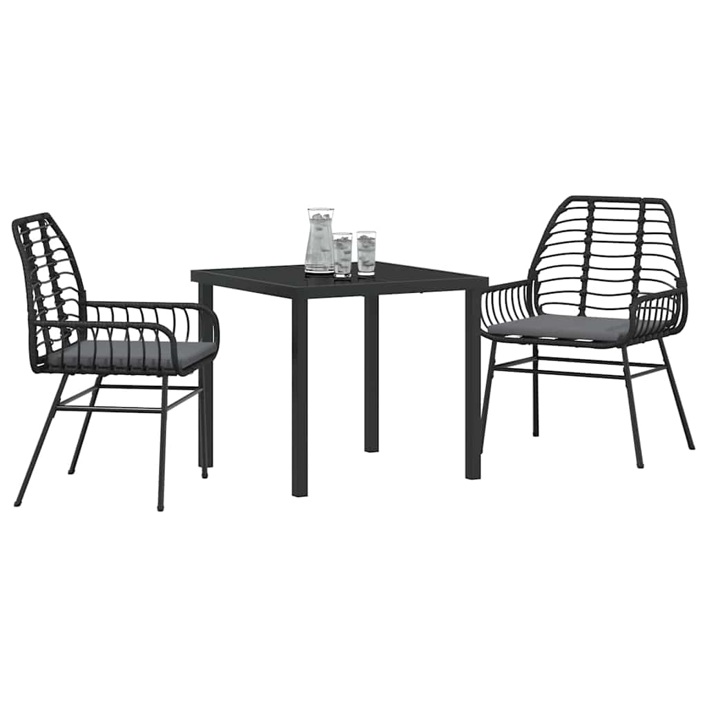 Vrtni set za objed 3 pcs Crna poliratan