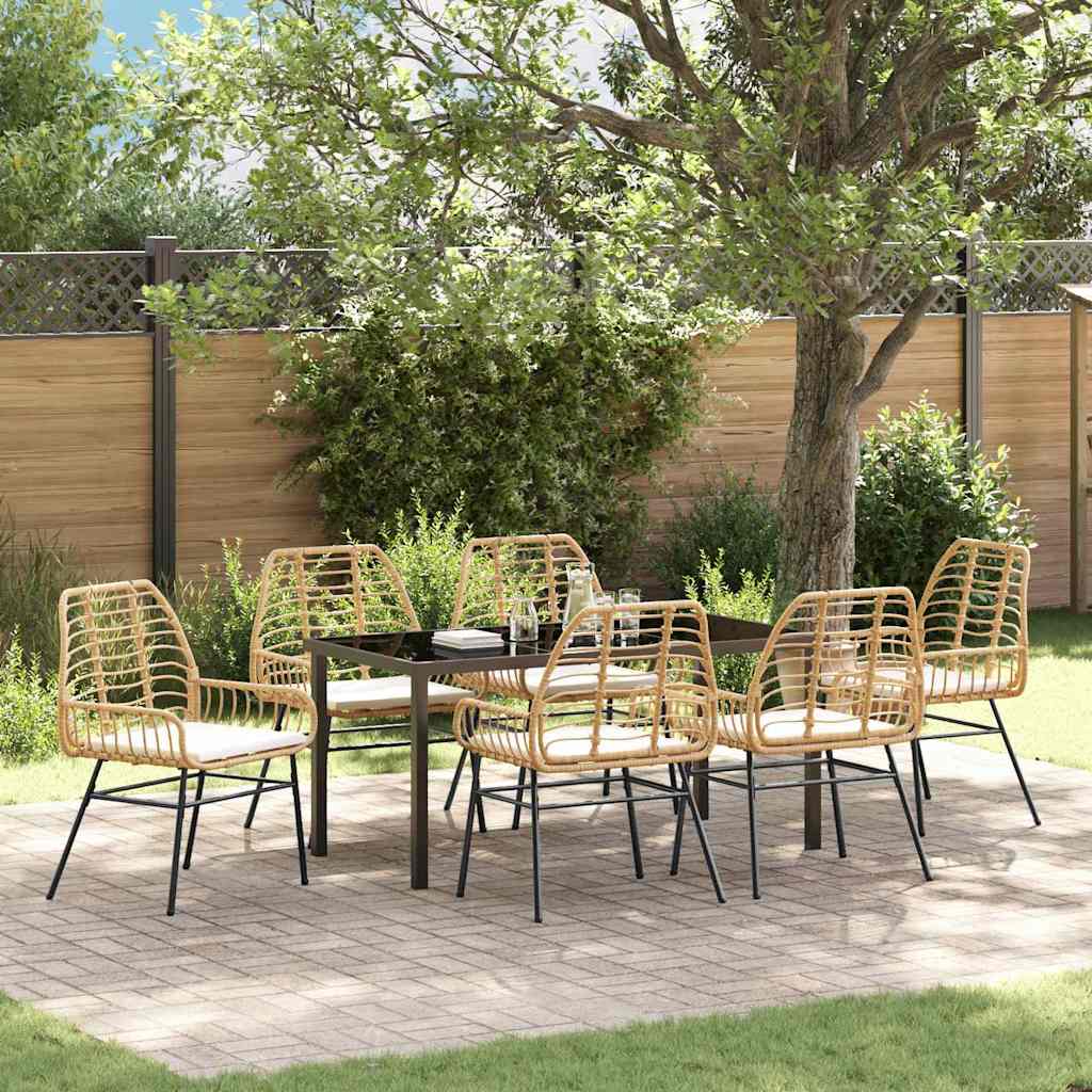 Vrtni set za objed 7 pcs Smeđa poliratan