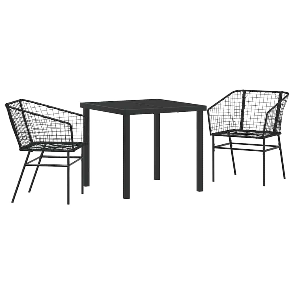 Vrtni set za objed 3 pcs Crna poliratan