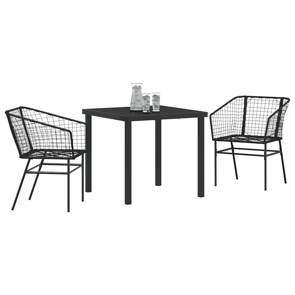 Vrtni set za objed 3 pcs Crna poliratan