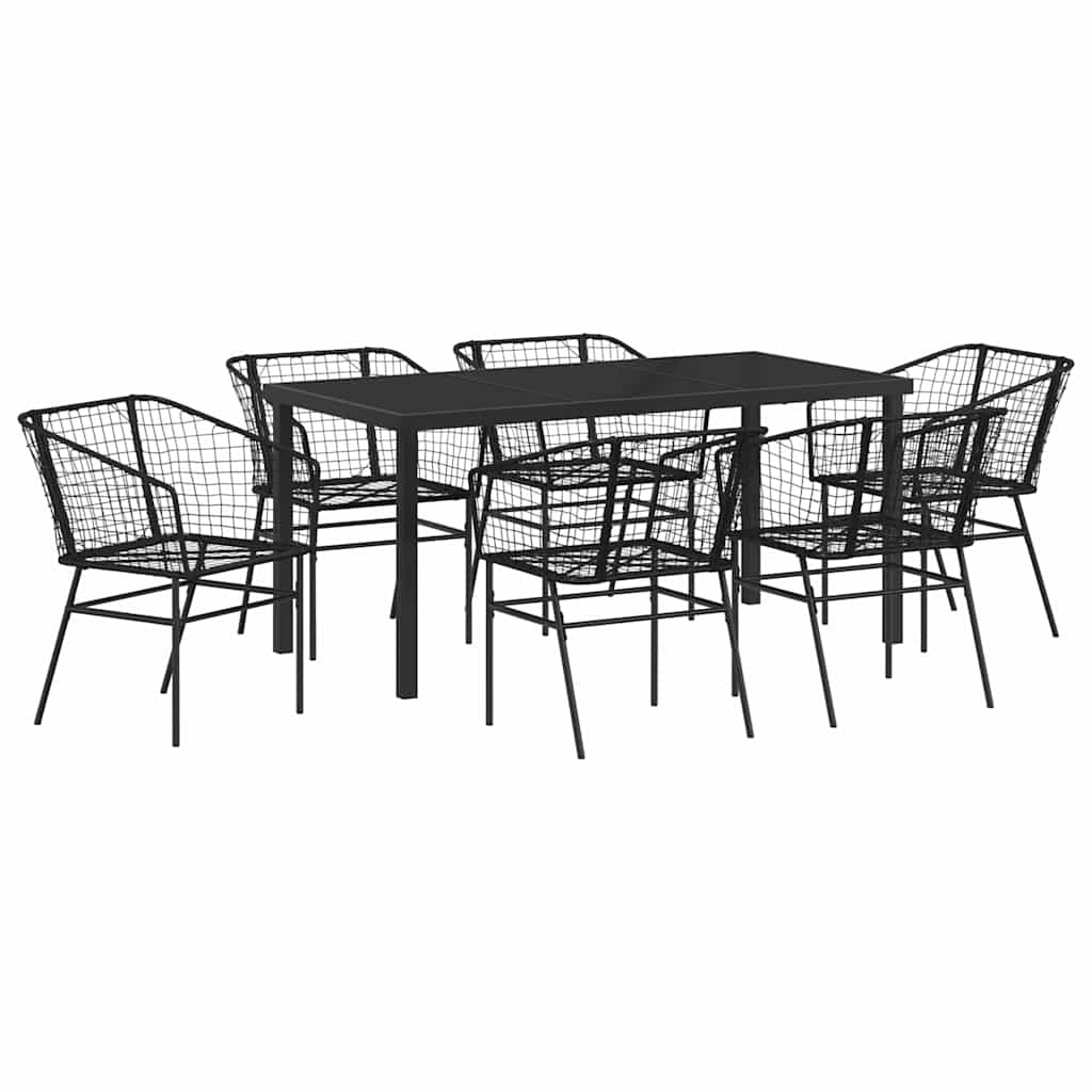 Vrtni set za objed 7 pcs Crna poliratan