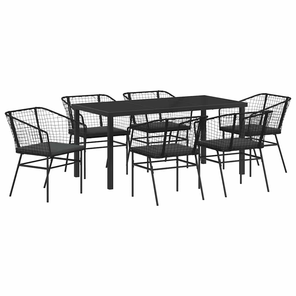 Vrtni set za objed 7 pcs Crna poliratan
