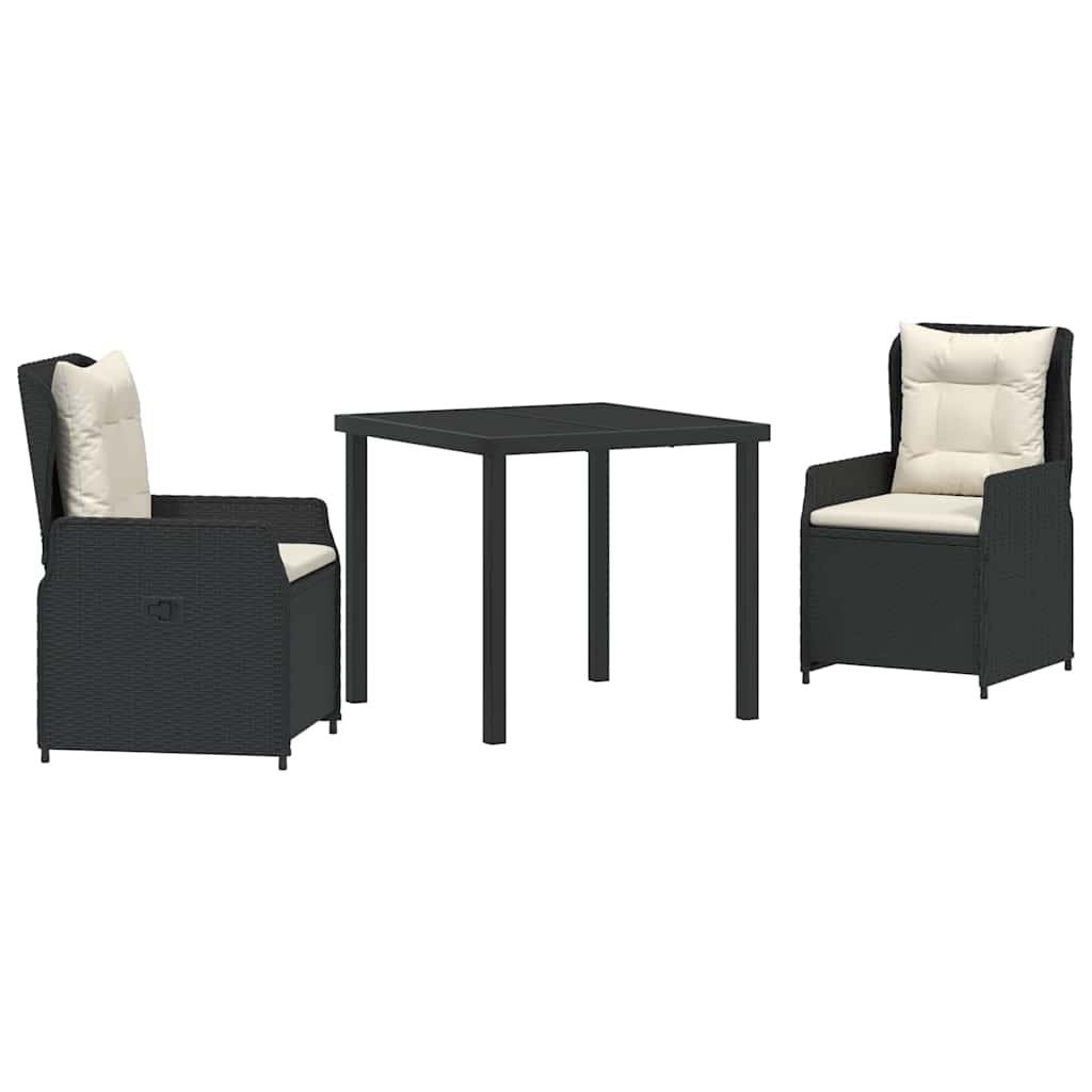 Vrtni set za objed 3 pcs Crna poliratan