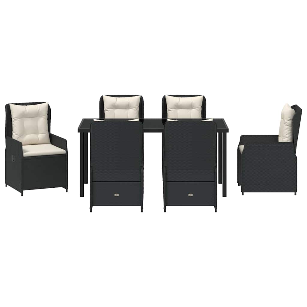 Vrtni set za objed 7 pcs Crna poliratan