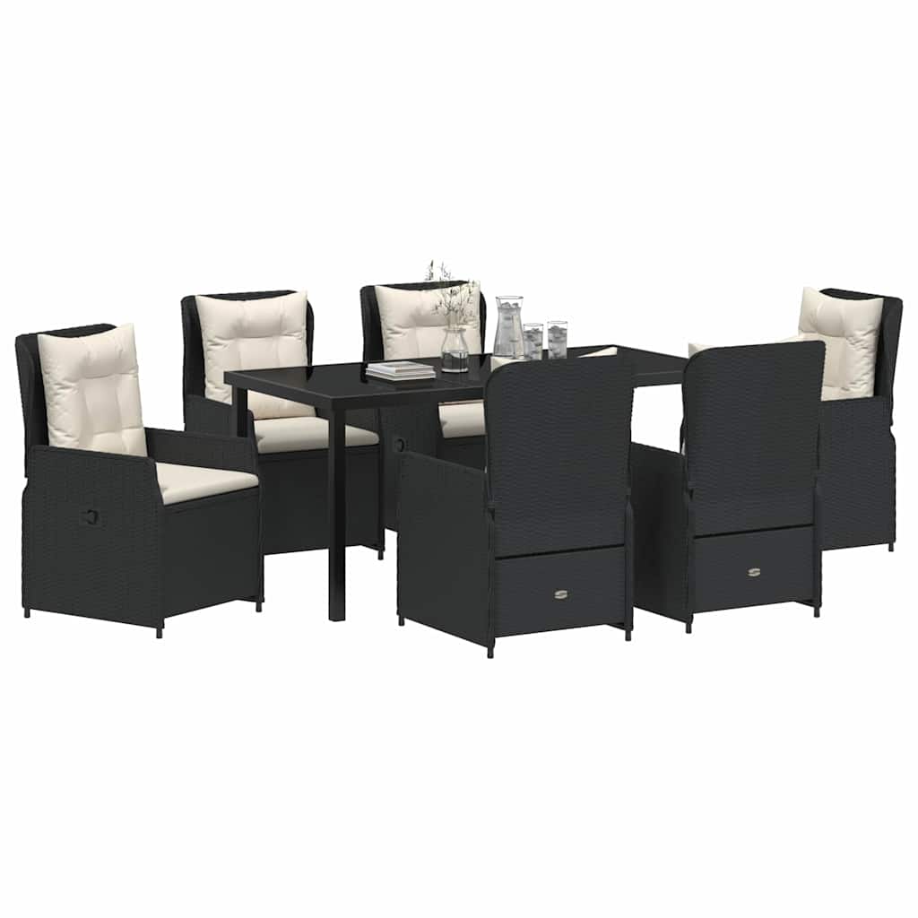 Vrtni set za objed 7 pcs Crna poliratan