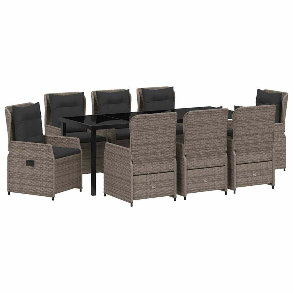 Vrtni set za objed 9 pcs Siva poliratan