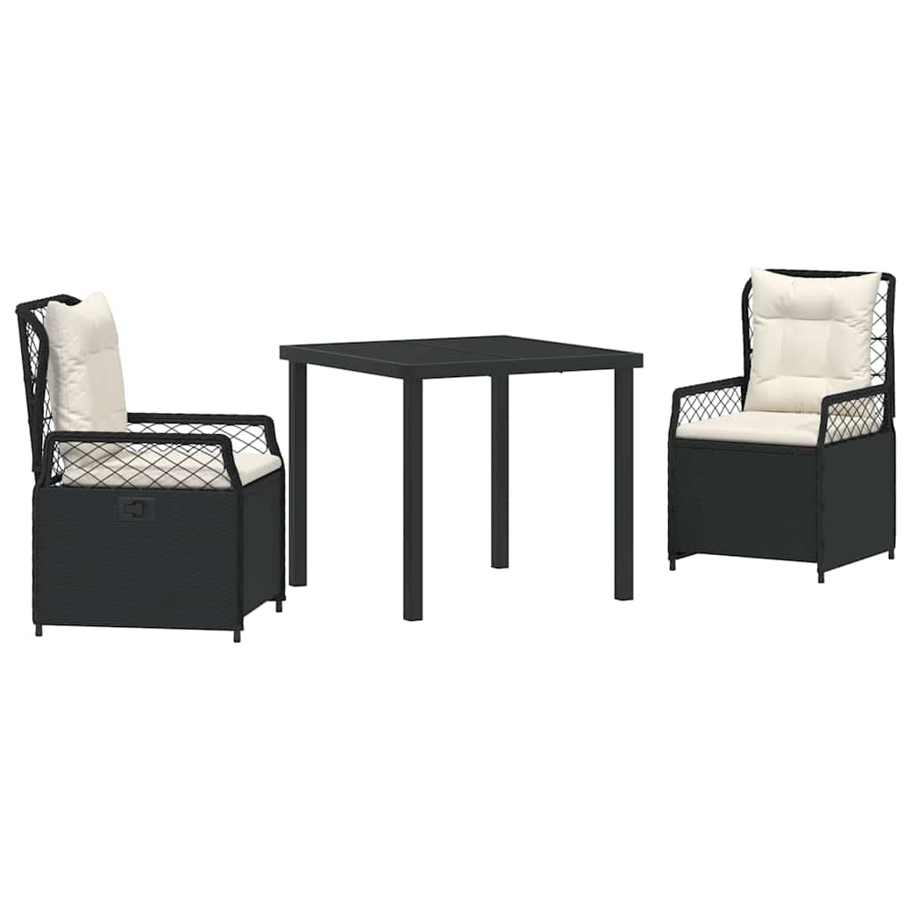Vrtni set za objed 3 pcs Crna poliratan