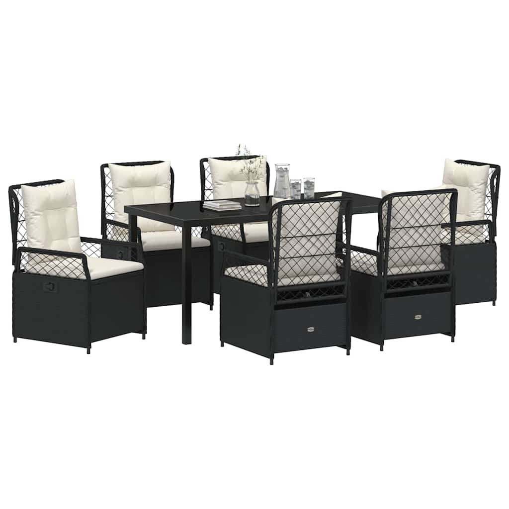Vrtni set za objed 7 pcs Crna poliratan