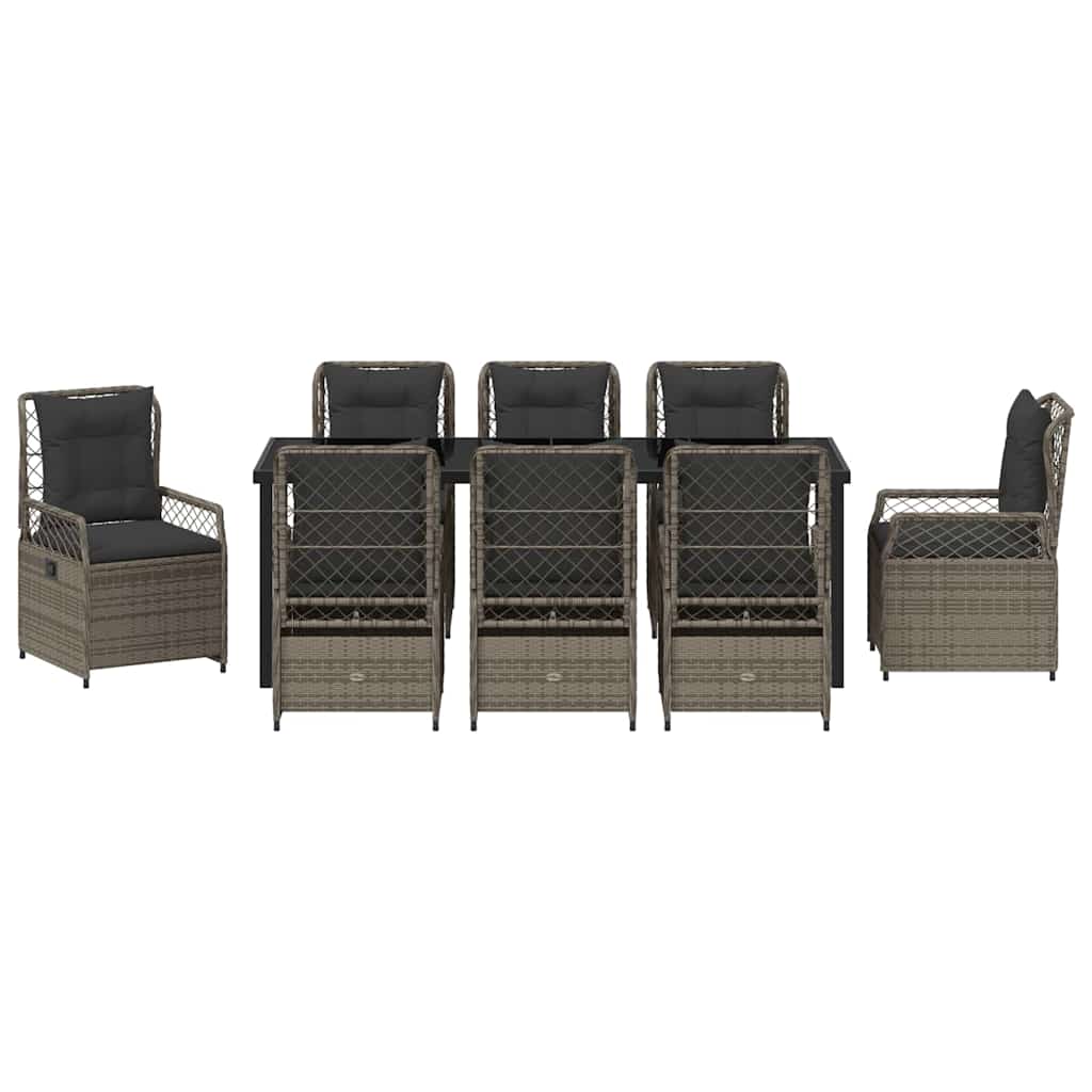 Vrtni set za objed 9 pcs Siva poliratan