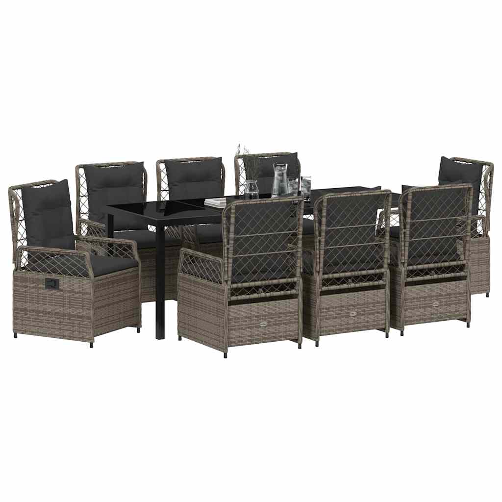 Vrtni set za objed 9 pcs Siva poliratan