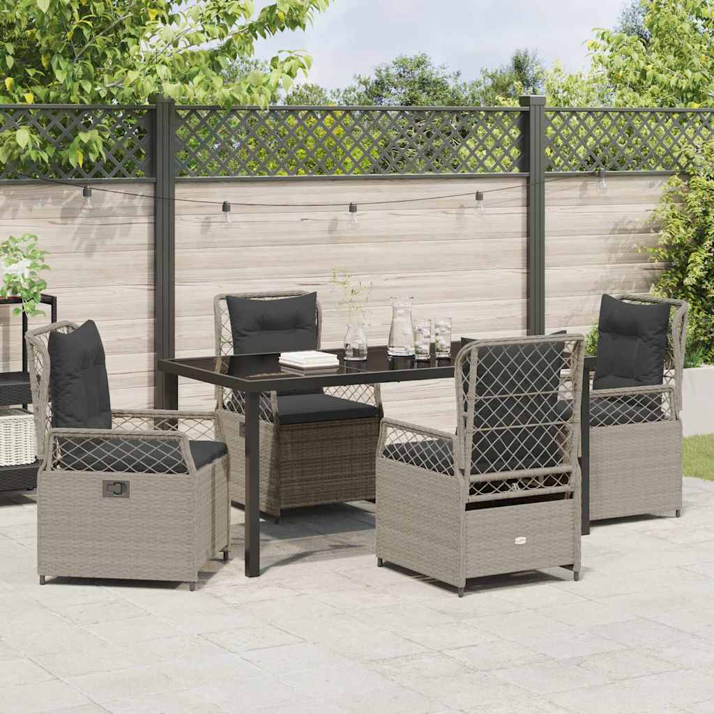 Vrtni set za objed 5 pcs Svijetlo siva poliratan