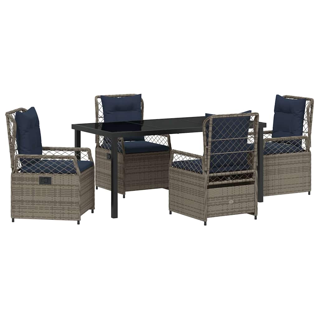 Vrtni set za objed 5 pcs Siva poliratan