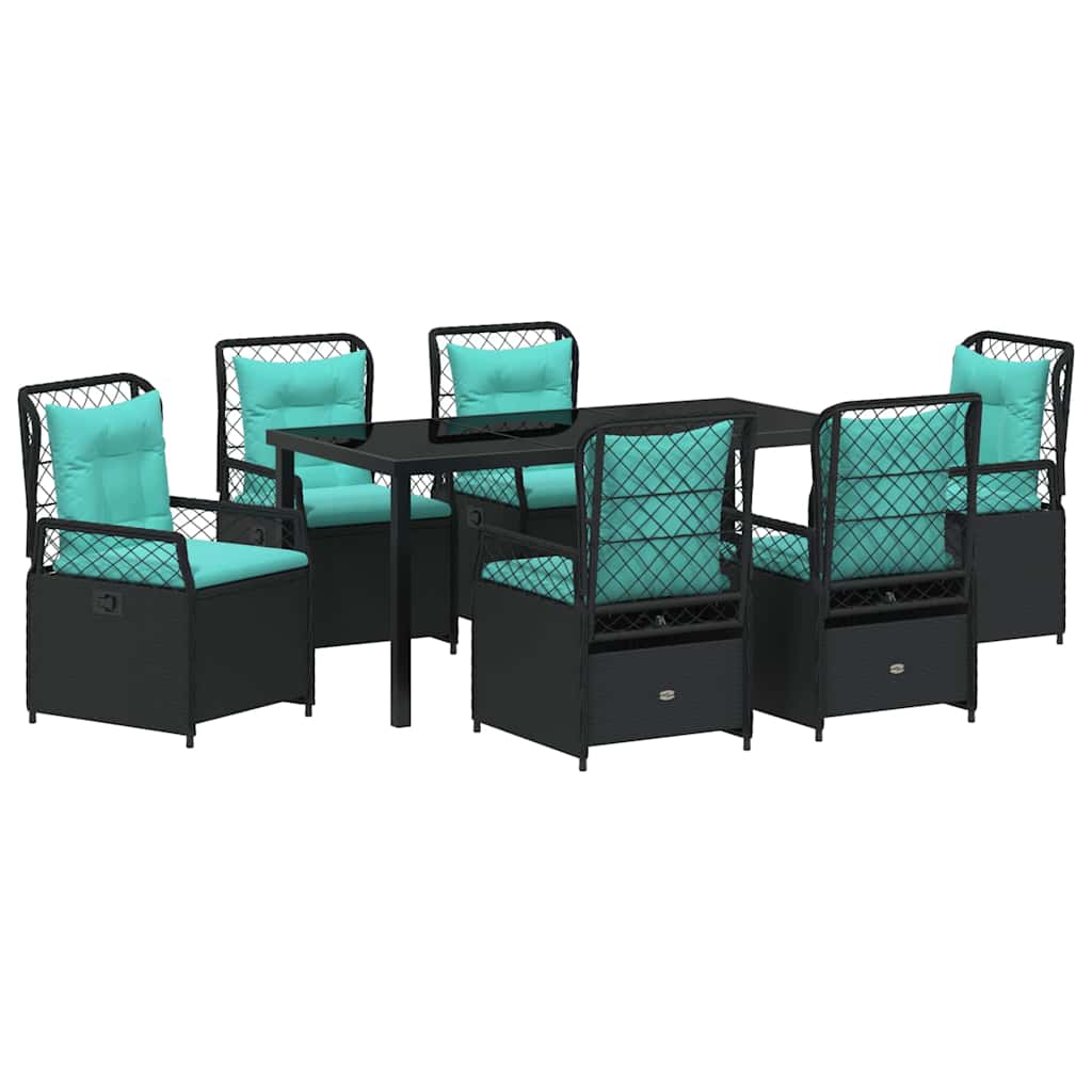 Vrtni set za objed 7 pcs Crna poliratan