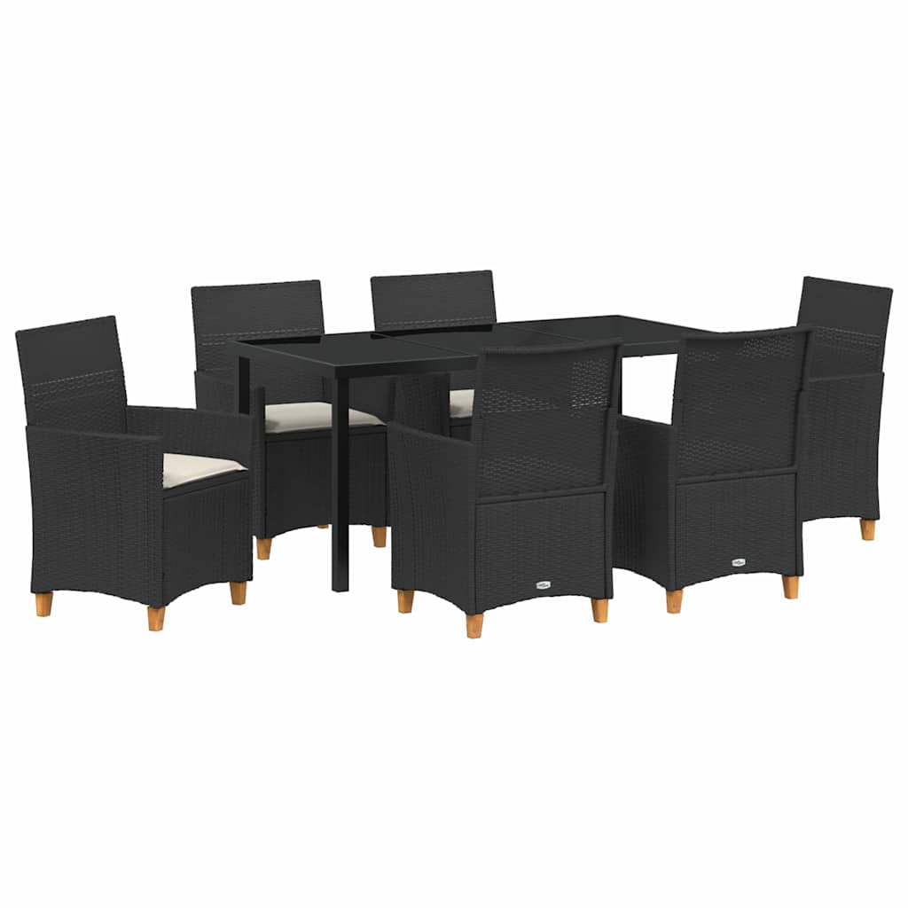 Vrtni set za objed 7 pcs Crna poliratan