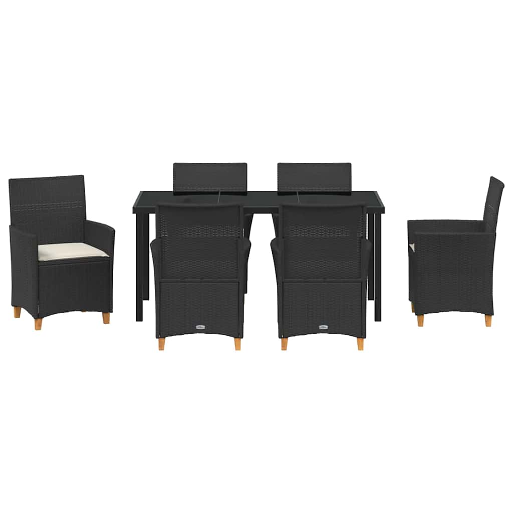 Vrtni set za objed 7 pcs Crna poliratan