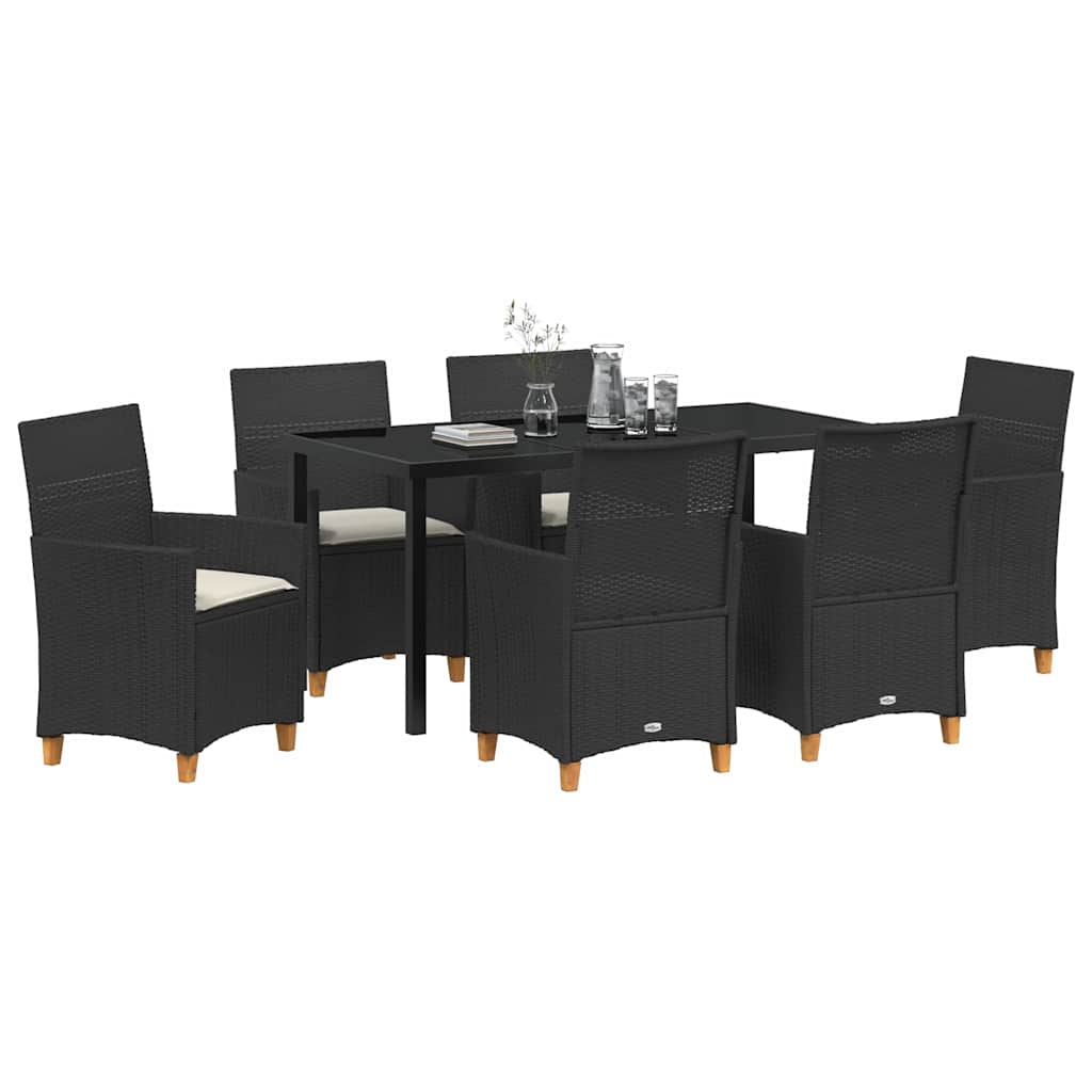 Vrtni set za objed 7 pcs Crna poliratan