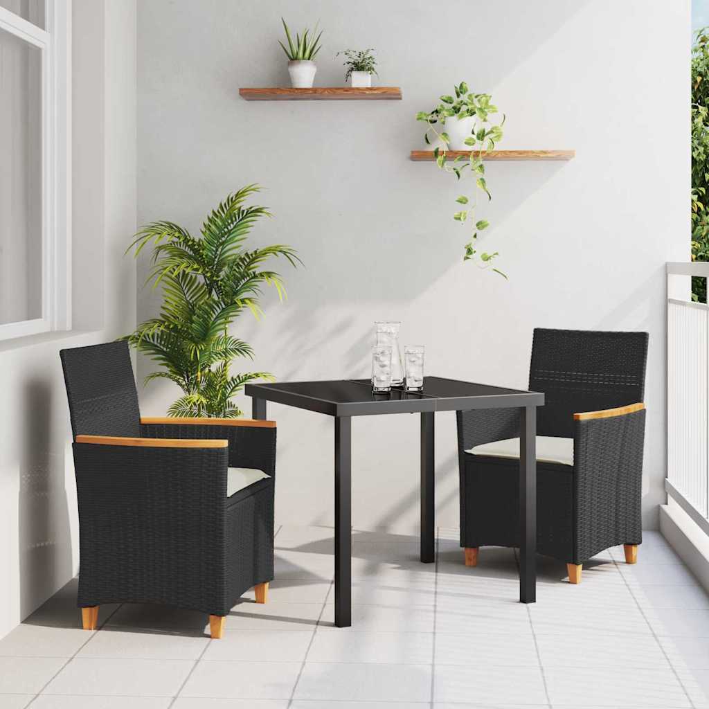 Vrtni set za objed 3 pcs Crna poliratan