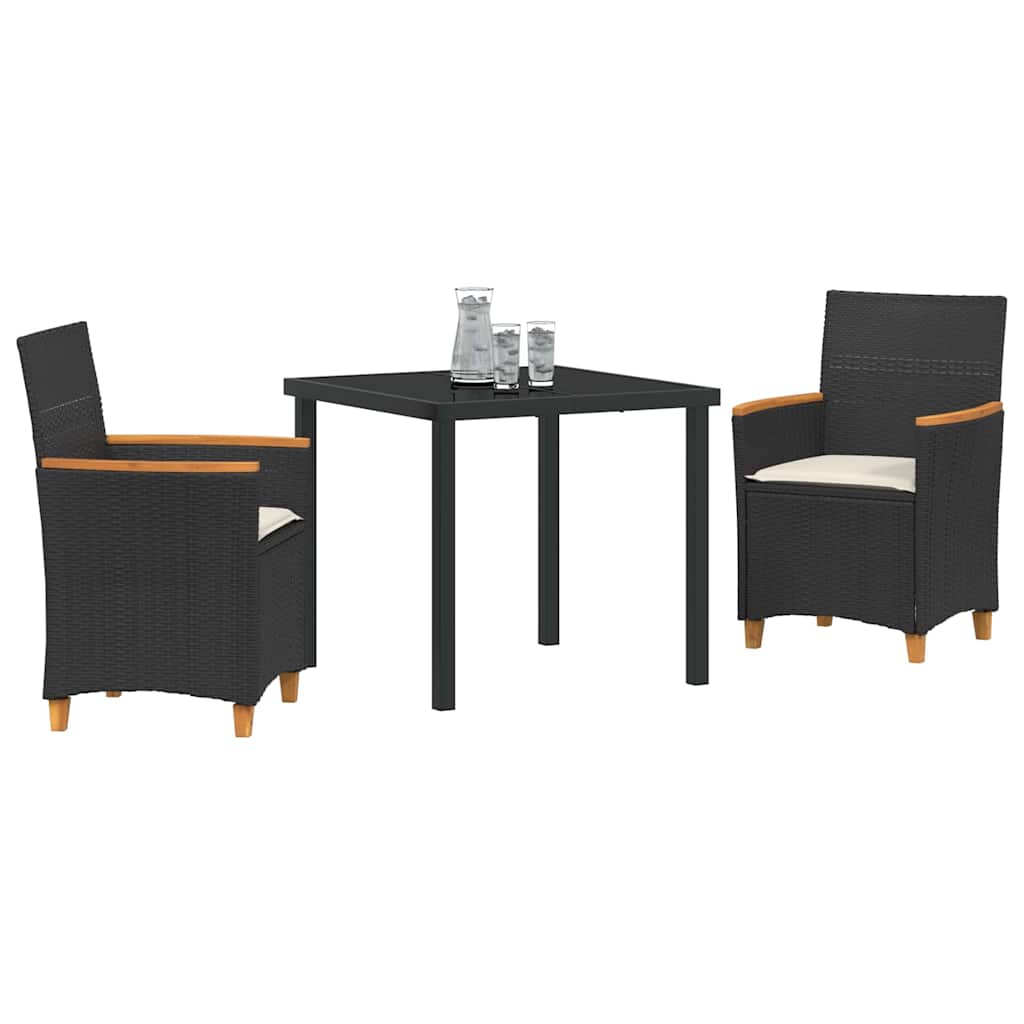 Vrtni set za objed 3 pcs Crna poliratan