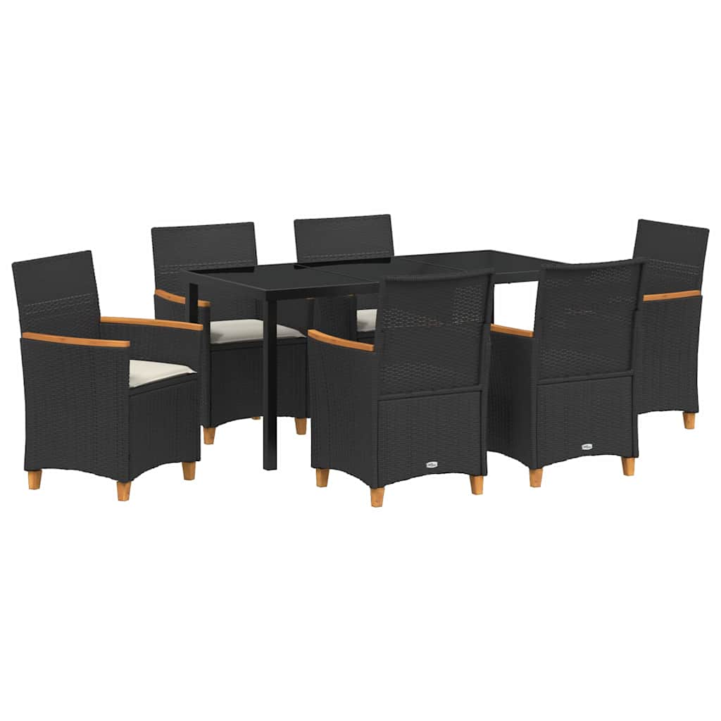 Vrtni set za objed 7 pcs Crna poliratan