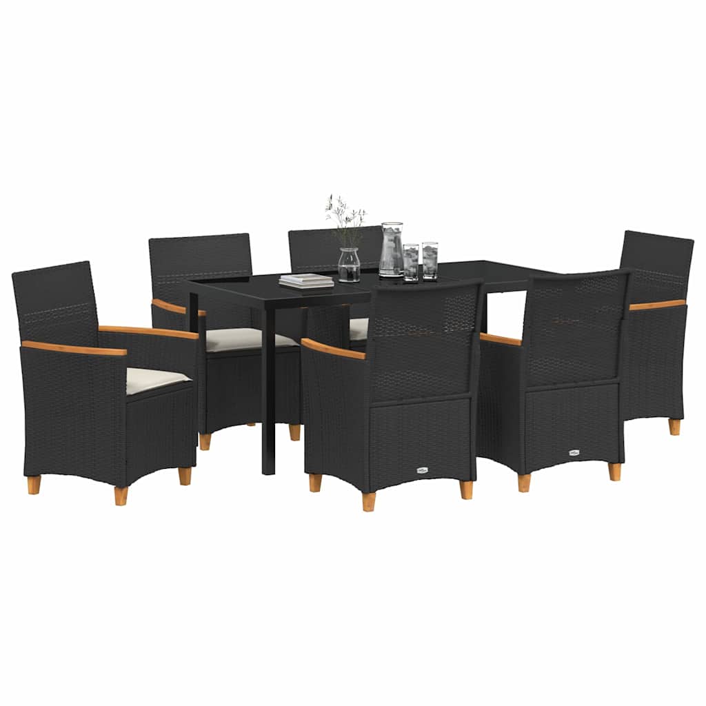 Vrtni set za objed 7 pcs Crna poliratan