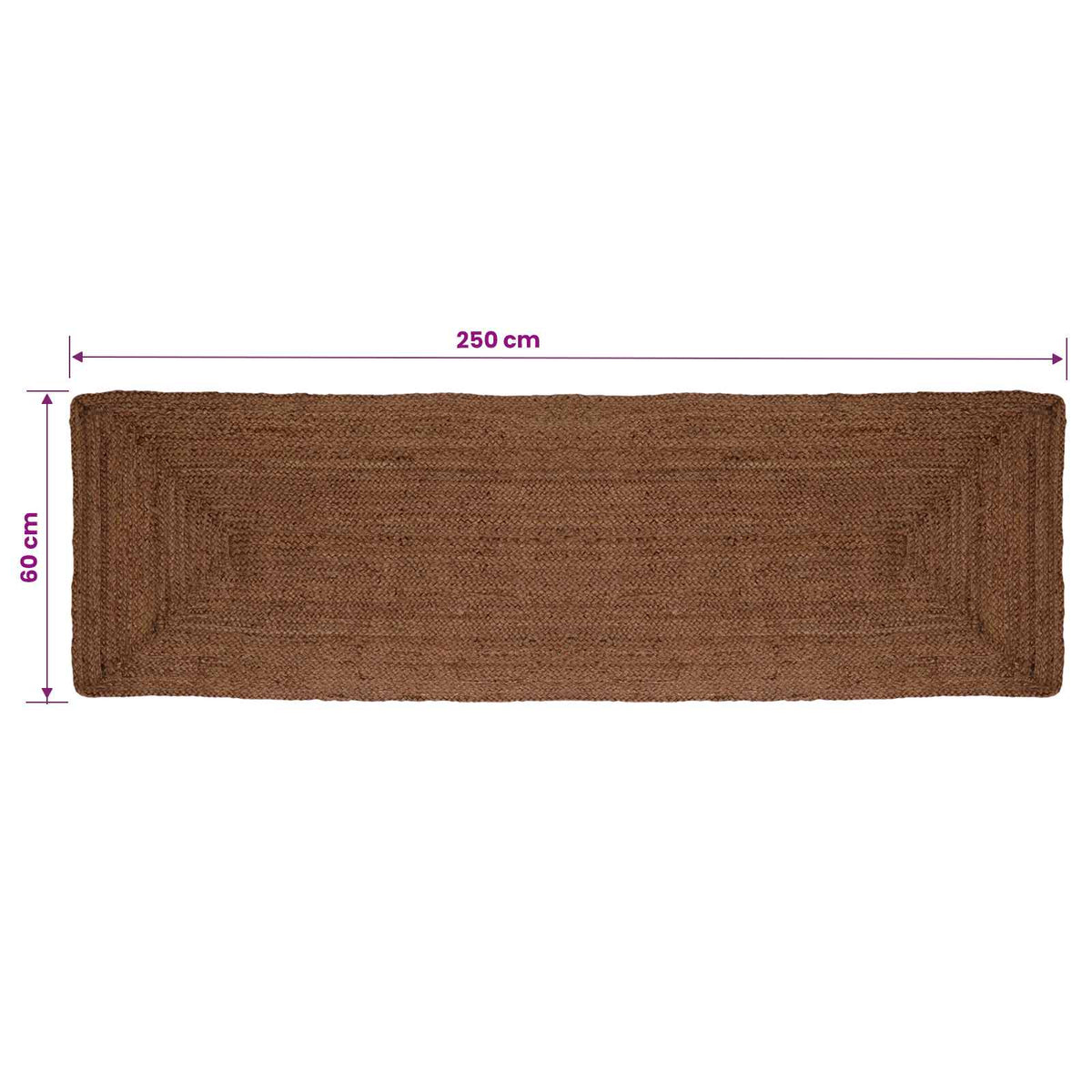 Tepih za područje Siva 60 x 250 cm Juta