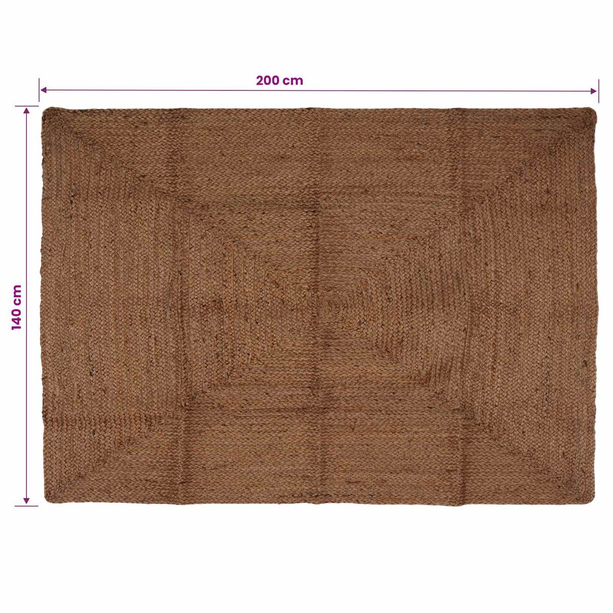 Tepih za područje Siva 140 x 200 cm Juta