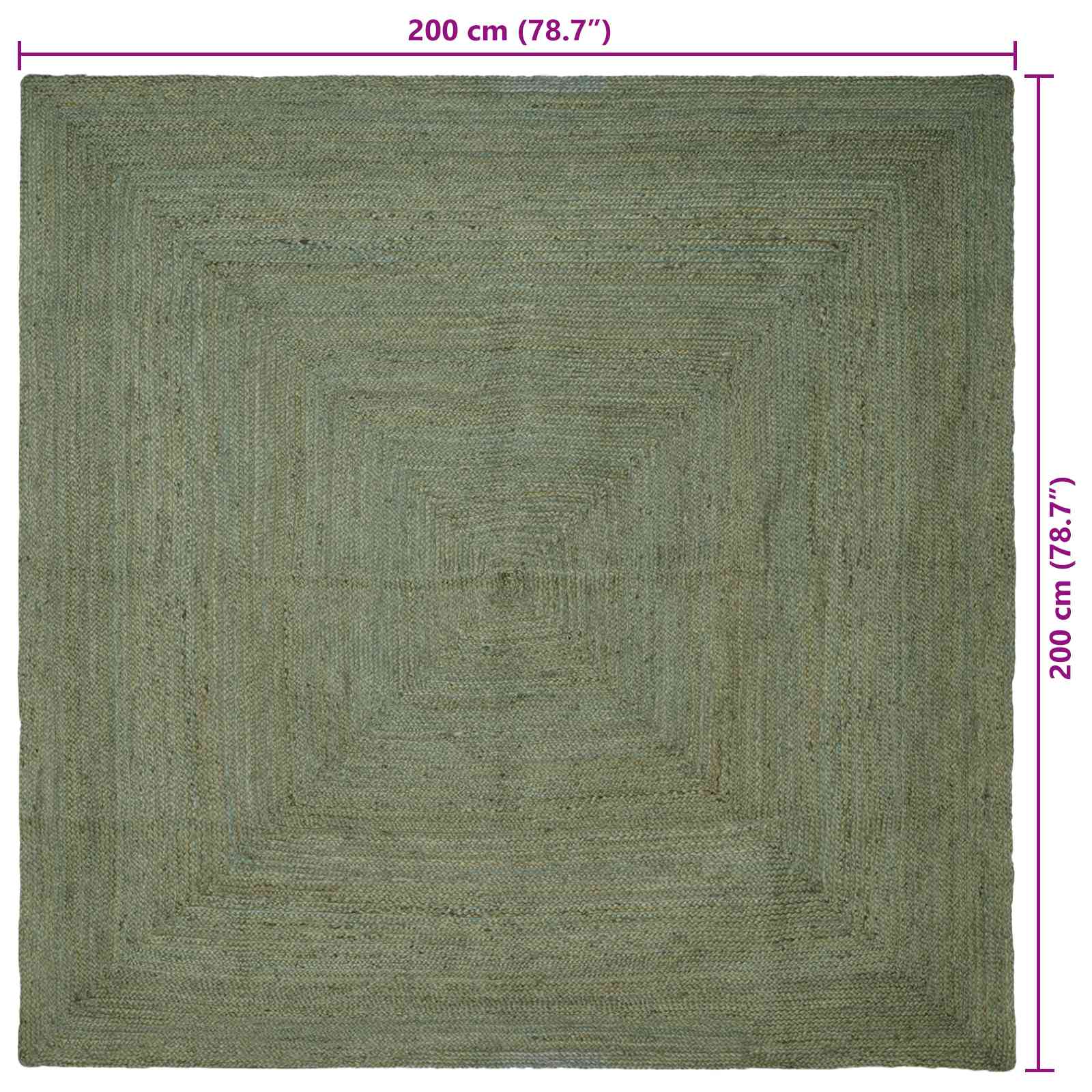 Tepisi za područja Četvrtasti Maslinastozelena 200 x 200 cm