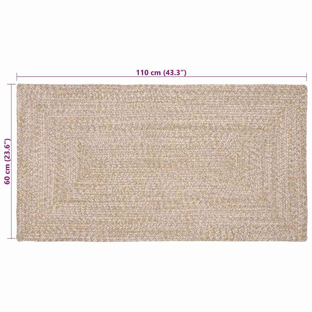 Tepisi za područja Prirodna i bijela 60 x 110 cm Juta
