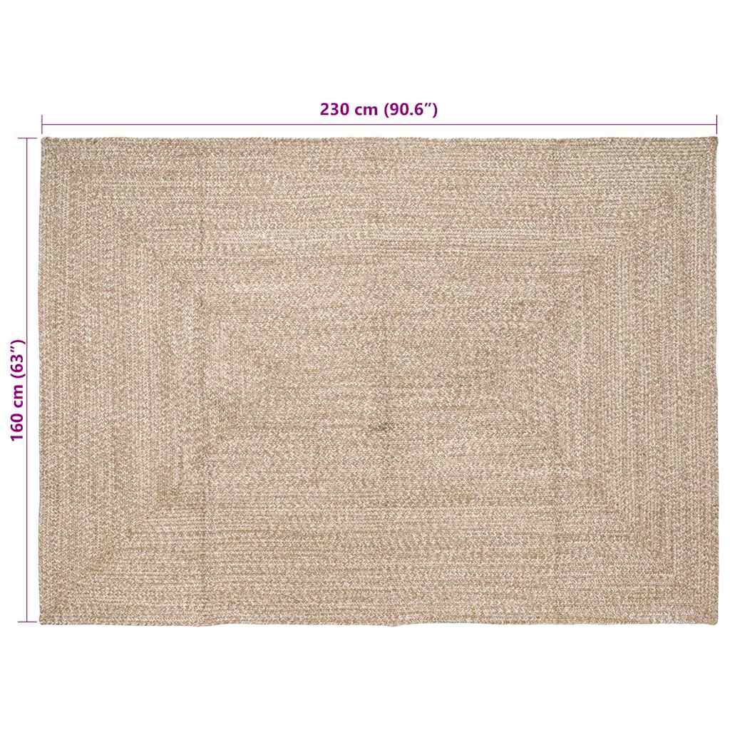 Tepisi za područja Prirodna i bijela 160 x 230 cm Juta
