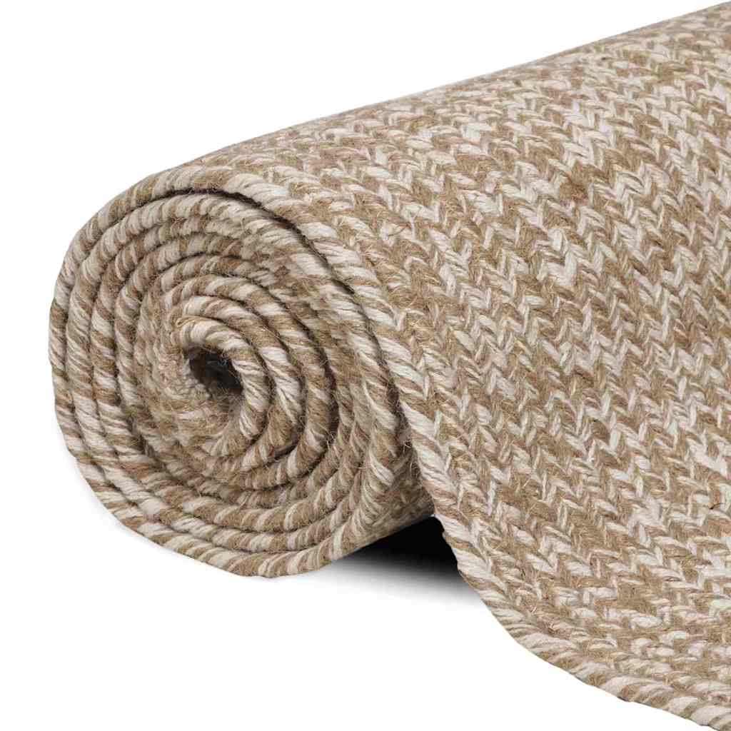 Tepisi za područja Prirodna i bijela 240 x 240 cm Juta