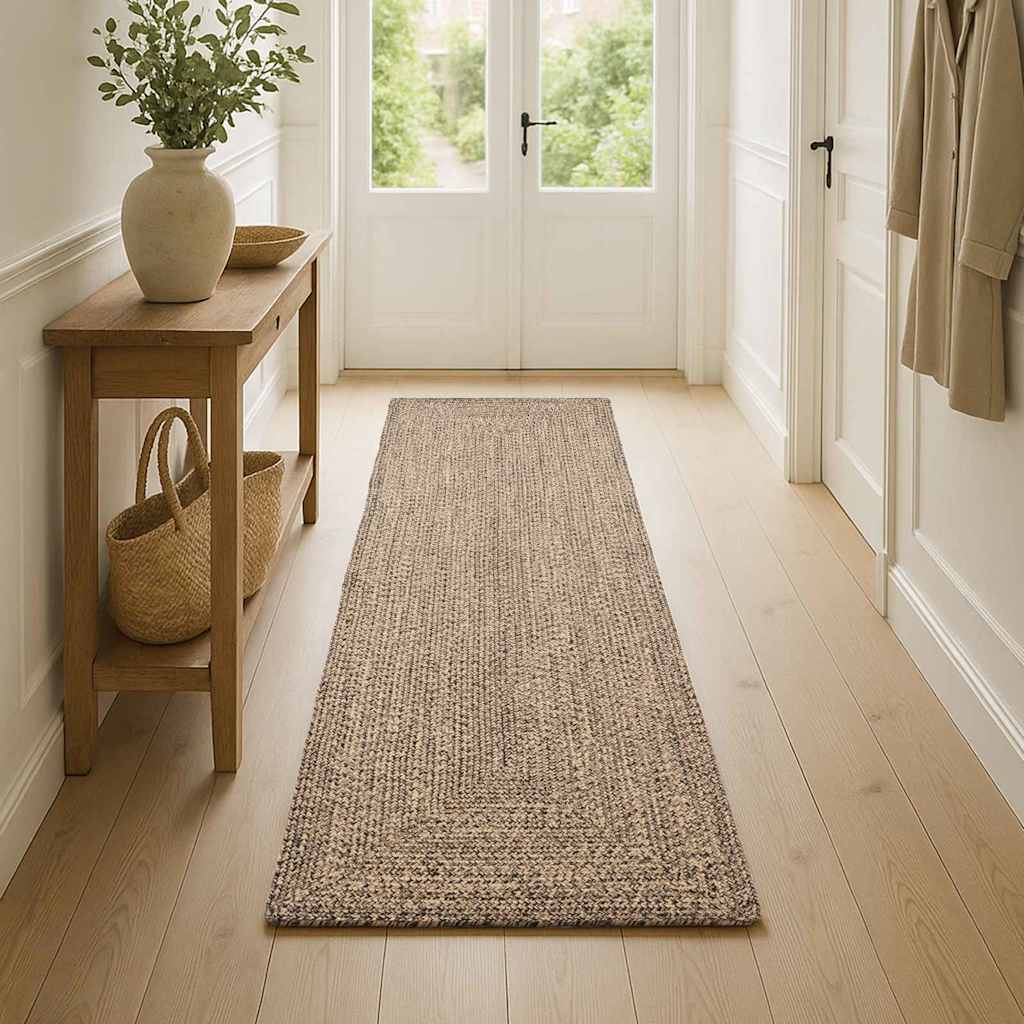 Tepisi za područja Prirodna i crna 60 x 400 cm Juta