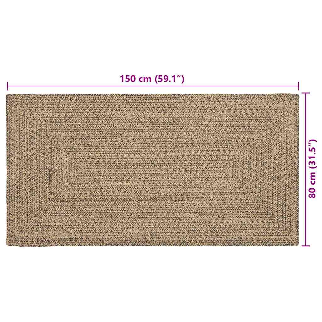 Tepisi za područja Prirodna i crna 80 x 150 cm Juta