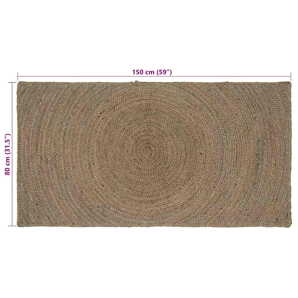 Tepisi za područja Siva 80 x 150 cm Juta