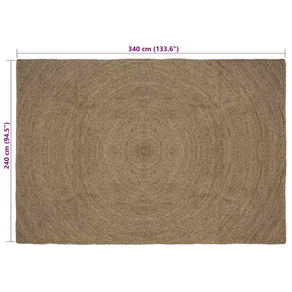 Tepisi za područja Siva 240 x 340 cm Juta