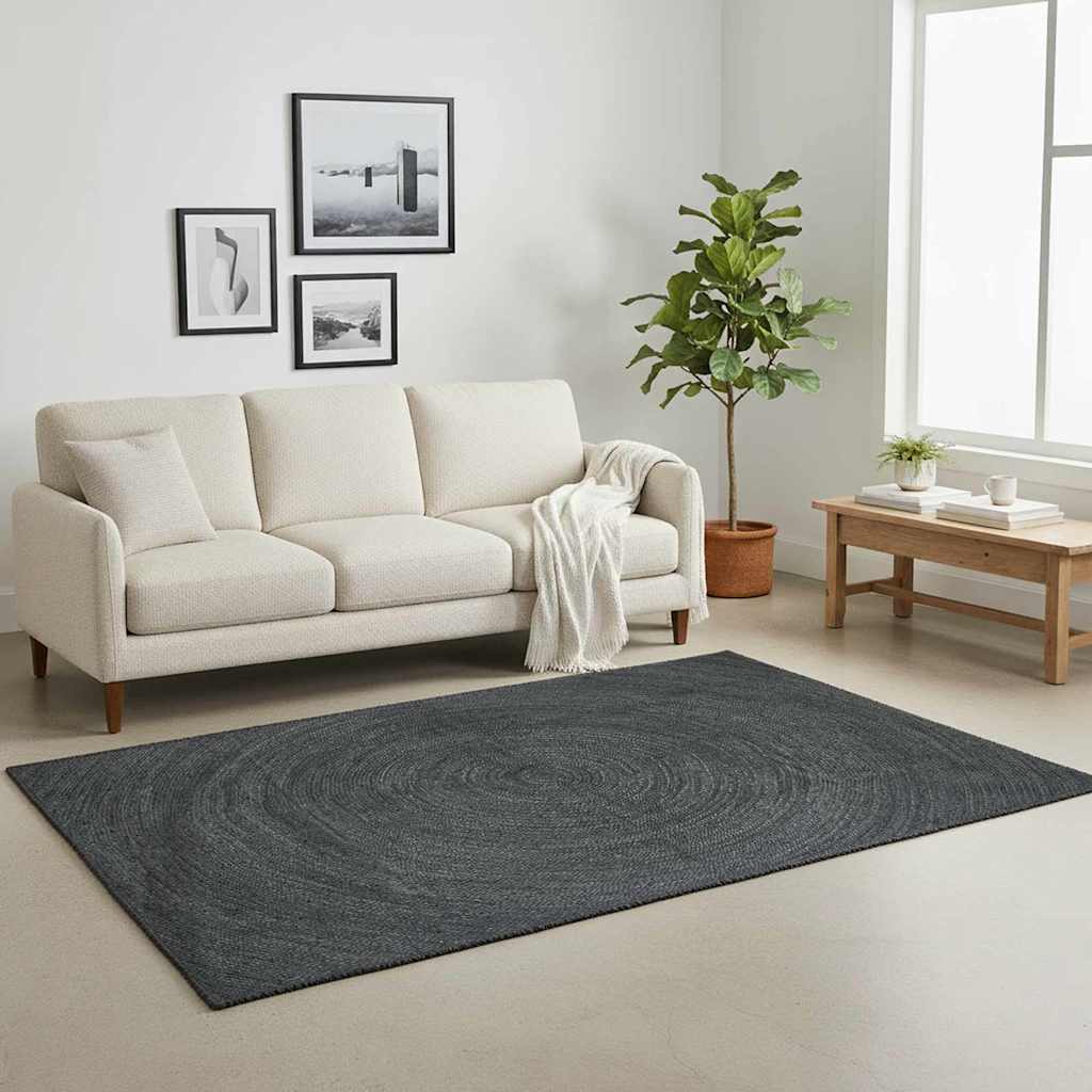 Tepisi za područja Tamnosiva 240 x 240 cm Juta