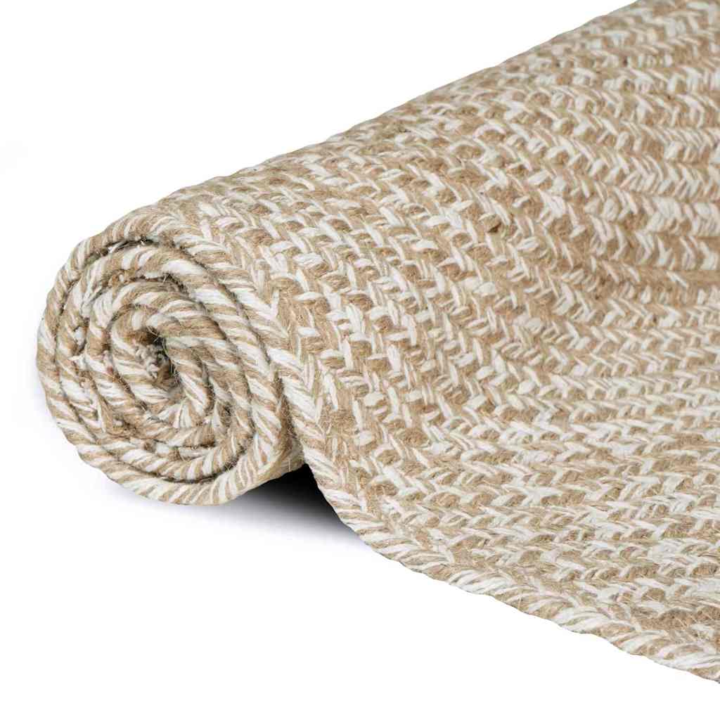 Tepisi za područja Prirodna i bijela 120 x 120 cm Juta
