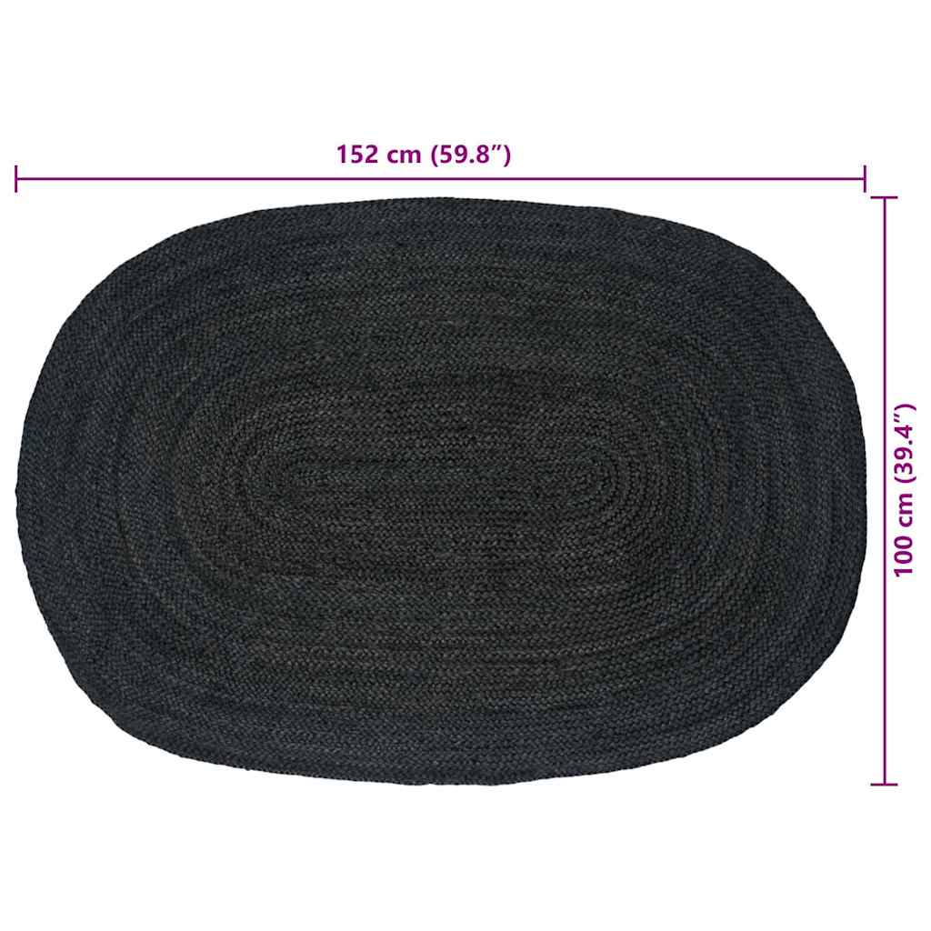 Tepisi za područja Tamnosiva 100 x 152 cm Juta
