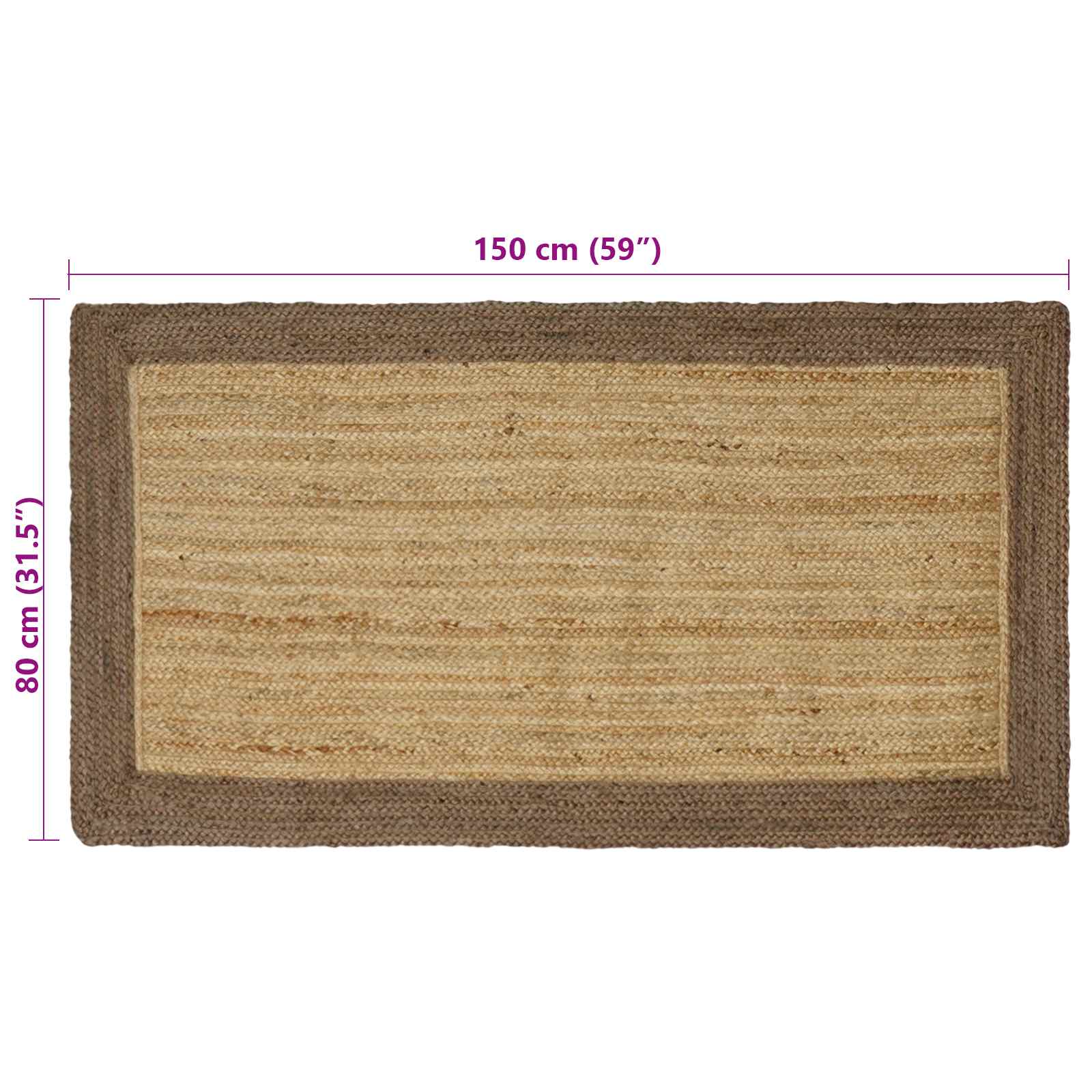 Tepisi za područja Siva 80 x 150 cm Juta