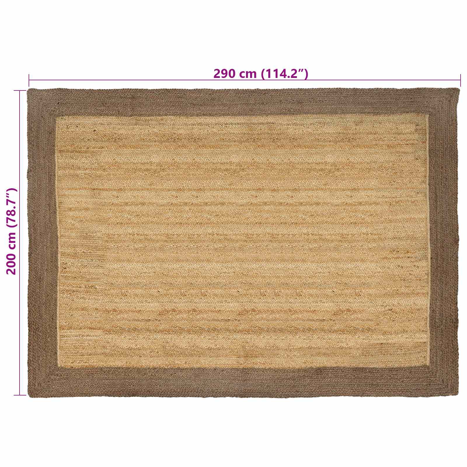 Tepisi za područja Siva 200 x 290 cm Juta