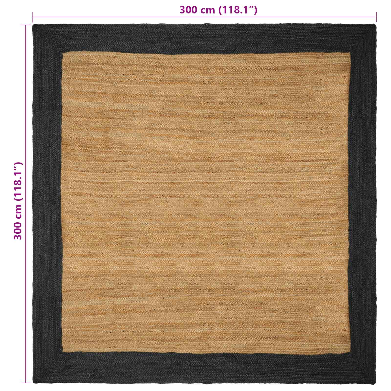 Tepisi za područja Tamnosiva 300 x 300 cm Juta