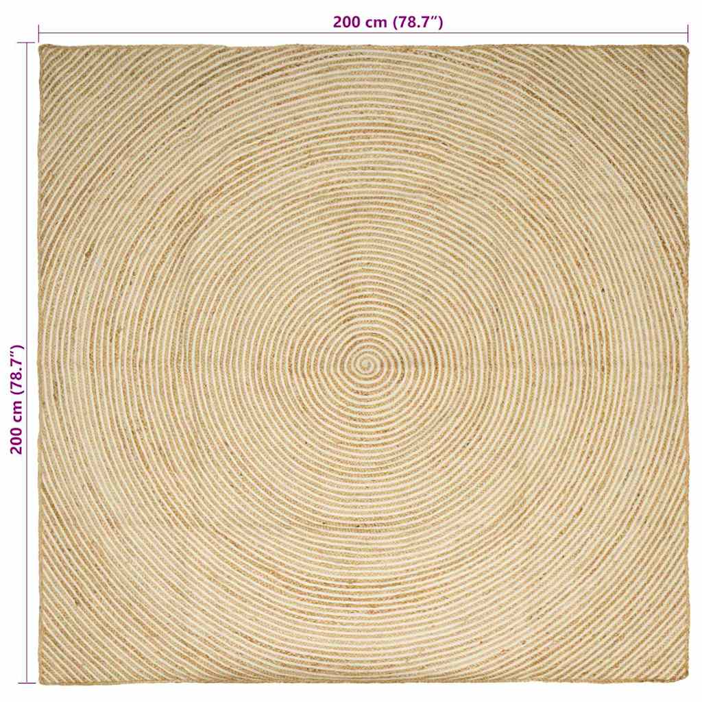 Tepisi za područja Bijela 200 x 200 cm Juta